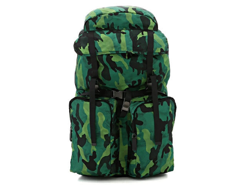 Prada Bag Backpack Green Black Camouflage